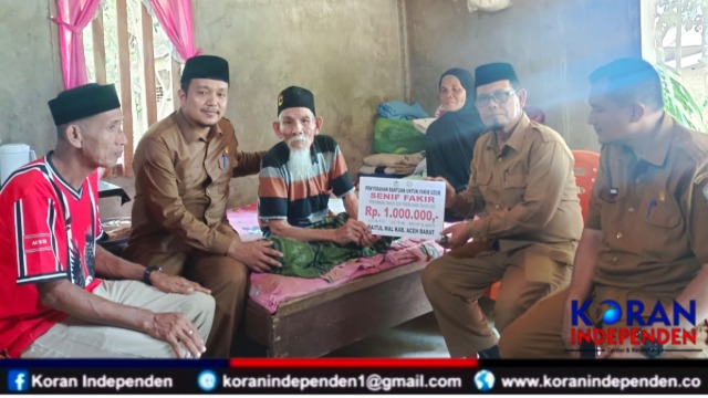Baitul Mal Aceh Barat Salurkan Bantuan untuk Fakir Uzur di Gampong Pucok Reudep