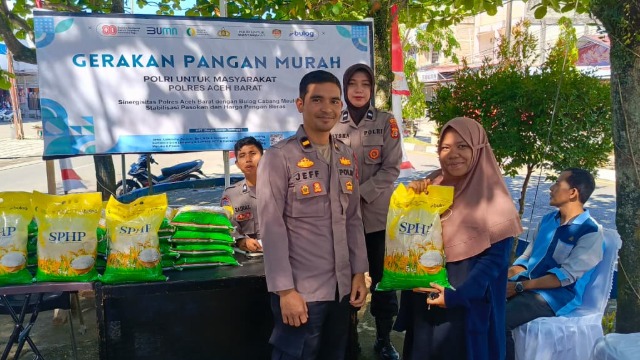 Gerakan Pangan Murah Polres Aceh Barat Diserbu Warga, Beras Habis dalam Sehari