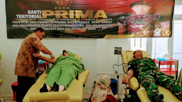 Bakti Teritorial PRIMA Prajurit Dan Persit Kodim 0105Abar Gelar Donor ...