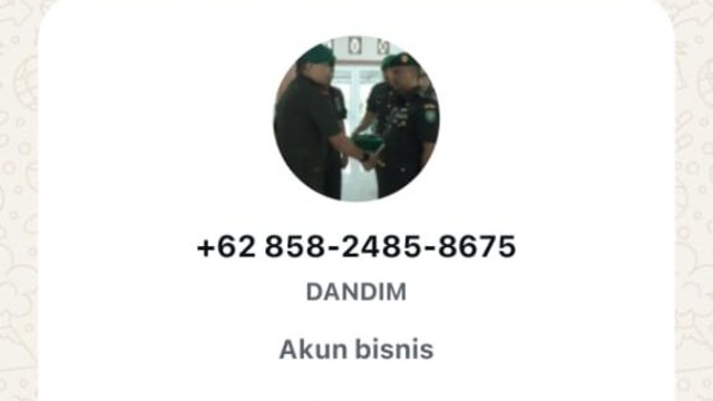 Modus Penipuan Lewat Whatsapp Kembali Terjadi Mengatasnamakan Dandim 0105/Abar Yang Baru
