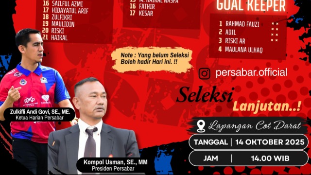 PERSABAR Umumkan Skuad U20, Generasi Muda Aceh Barat Siap Menggebrak Lapangan Hijau