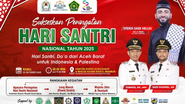 Pemkab Aceh Barat Akan Gelar Peringatan Hari Santri Nasional 2025