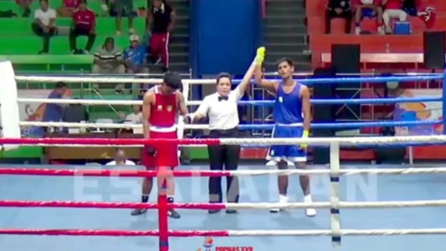 Petinju Aceh Barat Muhammad Farid Wajdi Menang Mutlak Atas Jambi di POPNAS 2025