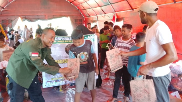 Pulihkan Trauma pasca banjir, Aceh Orphans Center (AOC)gelar trauma healing di desa buket Padang 