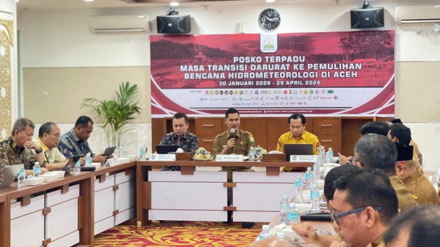 Sekda Aceh Kumpulkan 15 SKPA Tindaklanjuti Hasil Monev TKD 2026