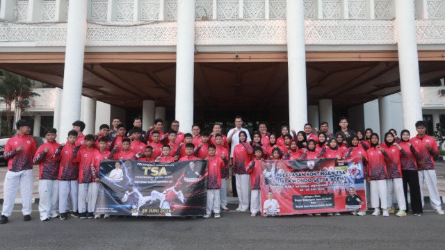 Sekda Aceh Lepas Kontingen TSA ke Sumut National Taekwondo Championship 2026
