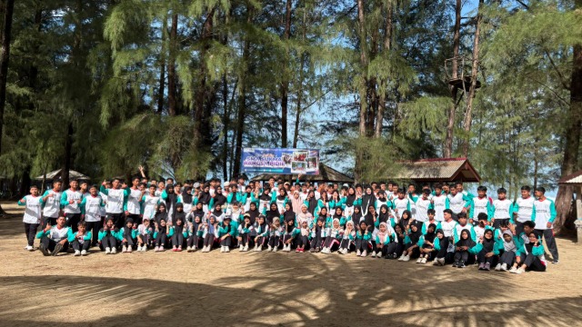 Bangun Kekompakan dan Karakter, 120 Siswa Baru SMA Sukma Bangsa Pidie Ikuti Outbound di Pantai Penyu Aceh Besar