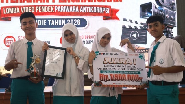 Siswa SMA Sukma Bangsa Pidie Raih Juara 1 Lomba Video Pendek Pariwara Antikorupsi 2026
